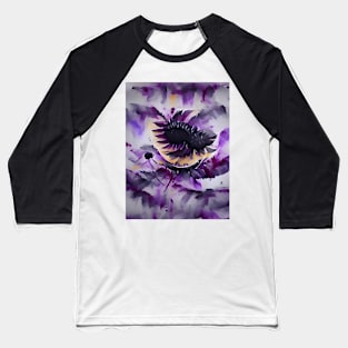Abstract Purple Sunflowers Baseball T-Shirt